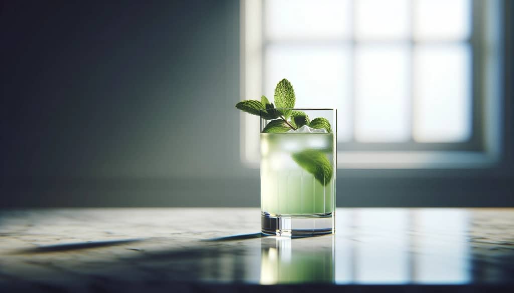 cocktail alle erbe con guarnizione di menta