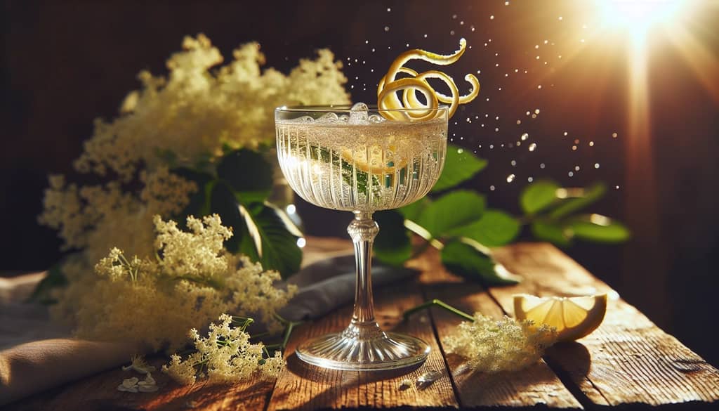 homemade elderflower cocktail using elderflower syrup