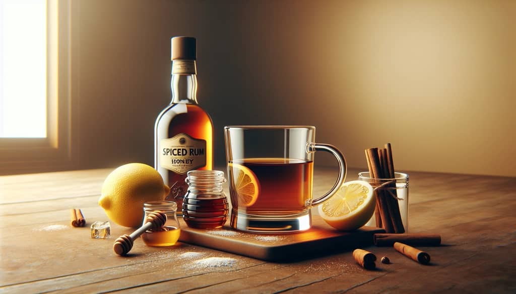 hot toddy prep ingredients and glass mug