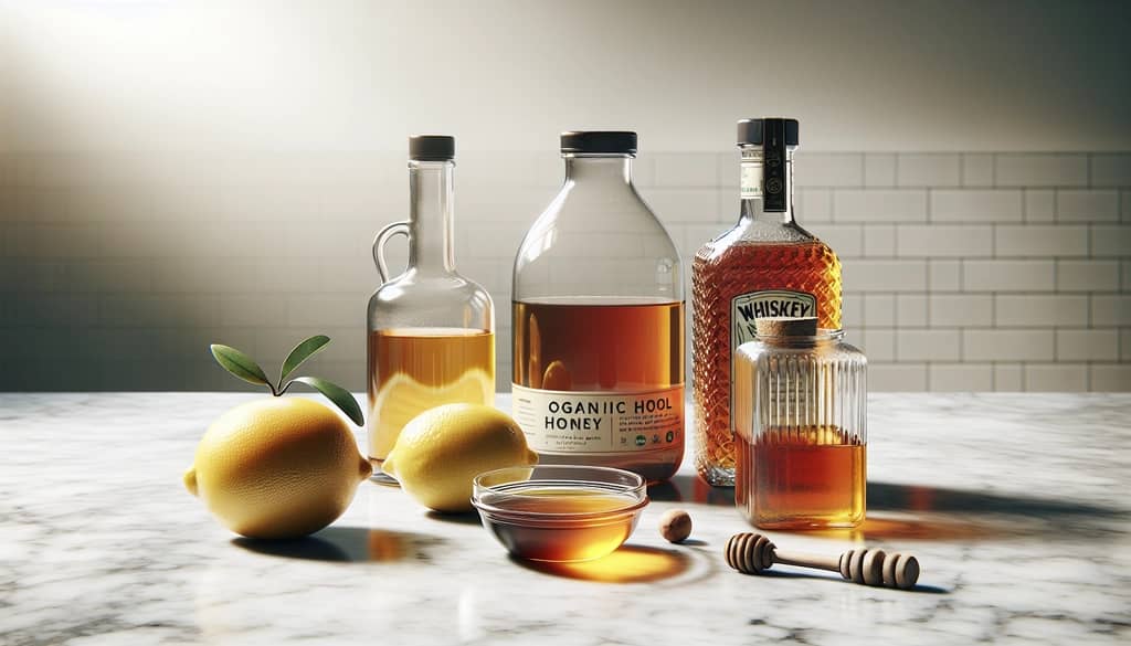 ingredients for hot toddy honey lemon apple cider vinegar