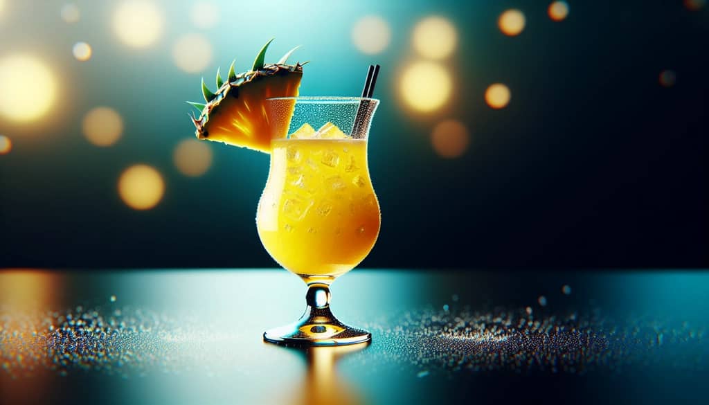 hurricane glass used for tropical cocktail