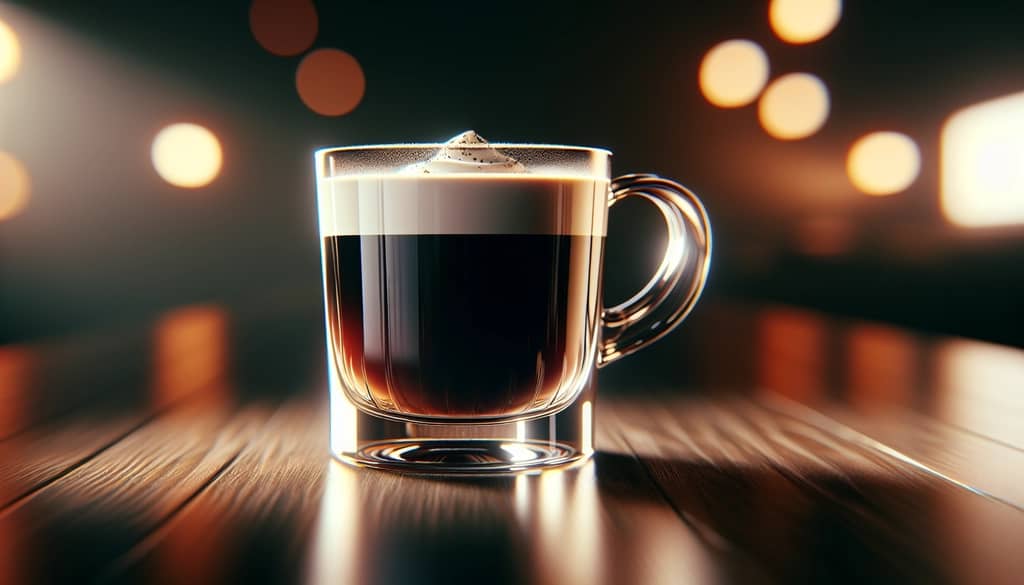 Cóctel de café irlandés en un vaso transparente con crema batida