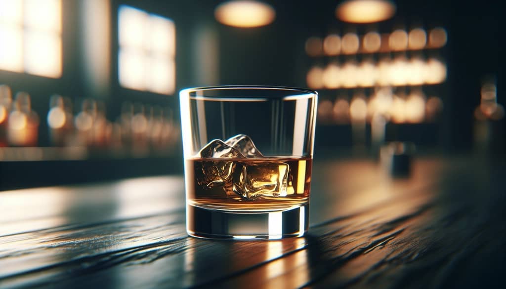 Vaso de whisky irlandés levantado en un brindis
