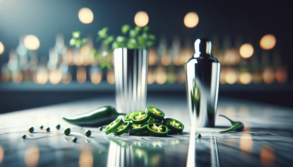 rodajas de jalapeño con coctelera