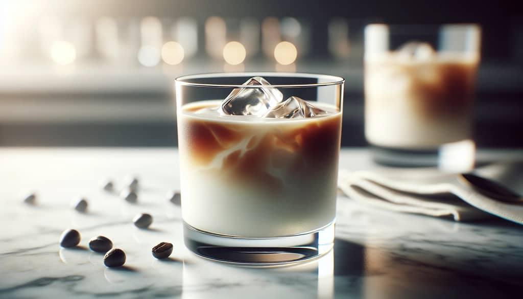 layered white russian with baileys and kahlua close-up