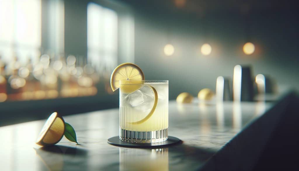cocktail al limone singolo con guarnizione di scorza