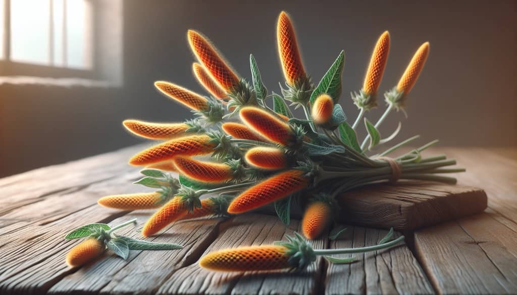 hierba fresca de Leonotis leonurus cola de león