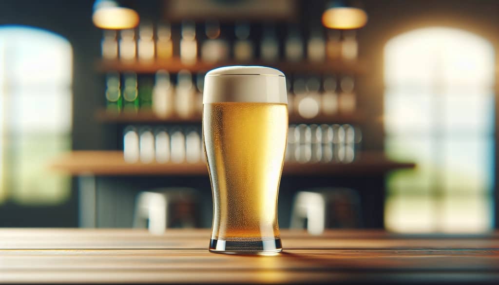 birra pilsner in bicchiere alto