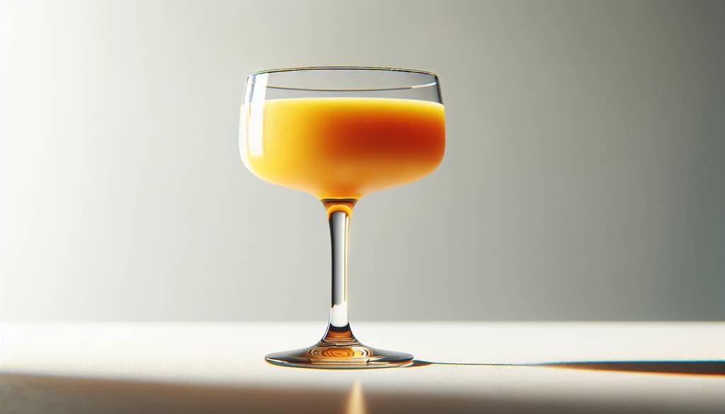 Mango daiquiri in a coupe glass, orange color