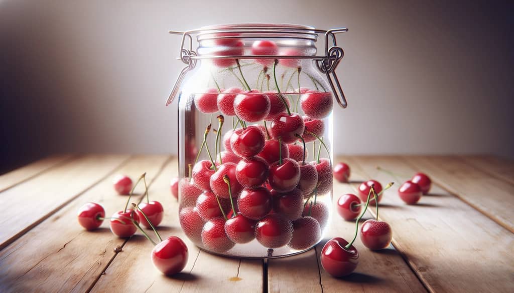 maraschino cherries soaking in brine