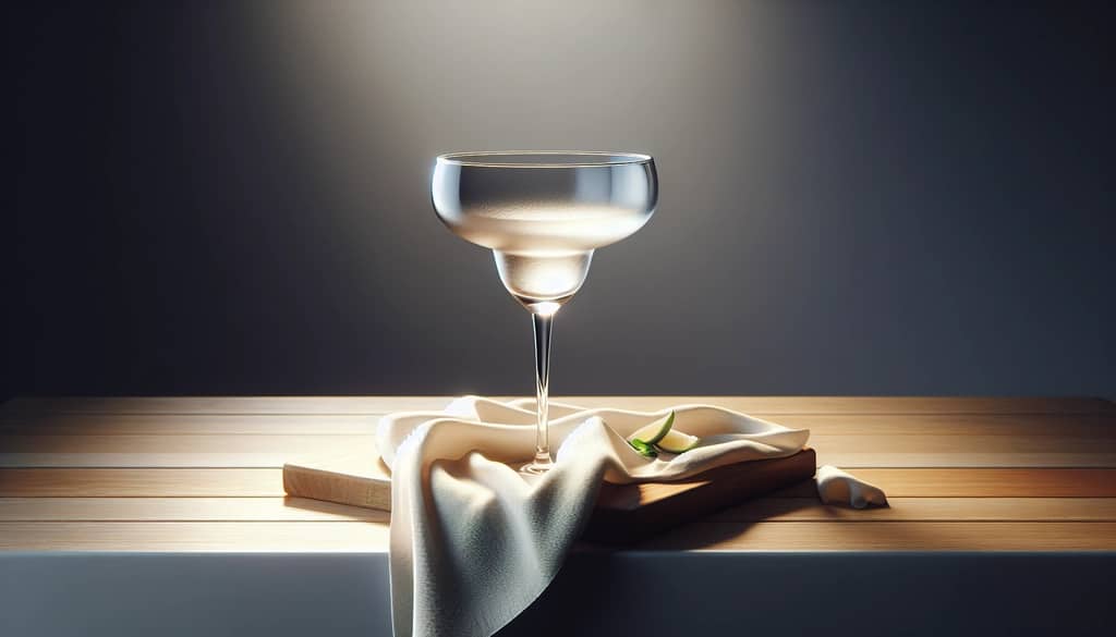 Soft cloth used to wrap clear Margarita glasses