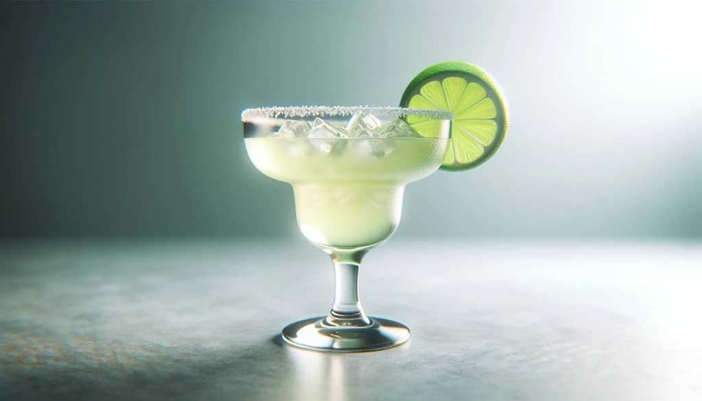 margarita classique dans un verre rocks avec garniture de citron vert