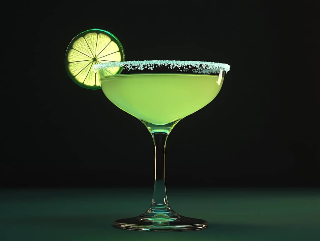 Classic Margarita in a glass with a salted rim