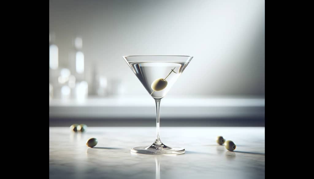 copa de martini con aceituna