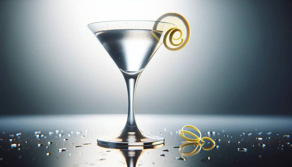 cocktail with lemon twist garnish