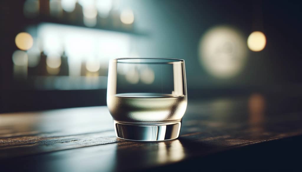 mezcal servito liscio in un bicchiere copita