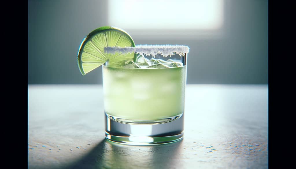 margarita al mezcal in un bicchiere rocks con lime