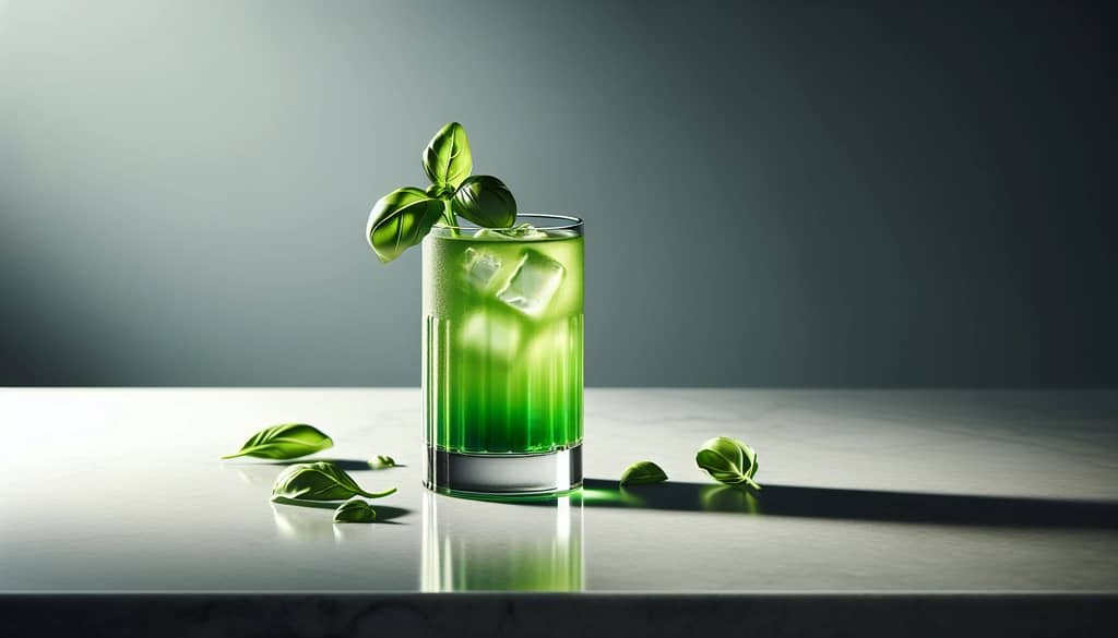 midori and juice green cocktails on bar