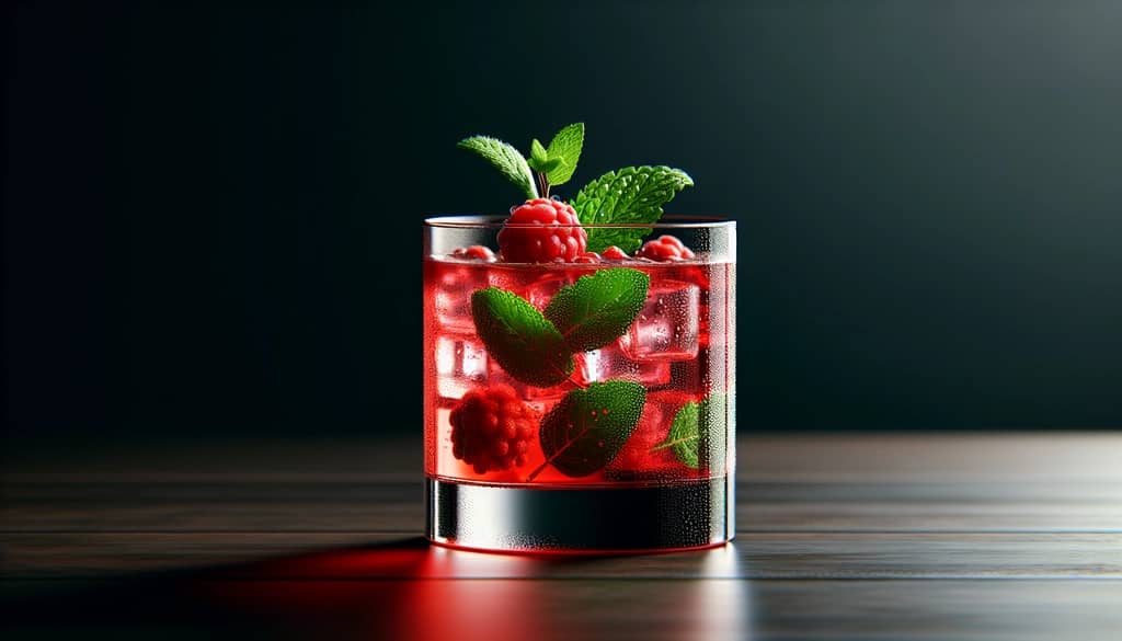 Mint and berry cocktail in glass