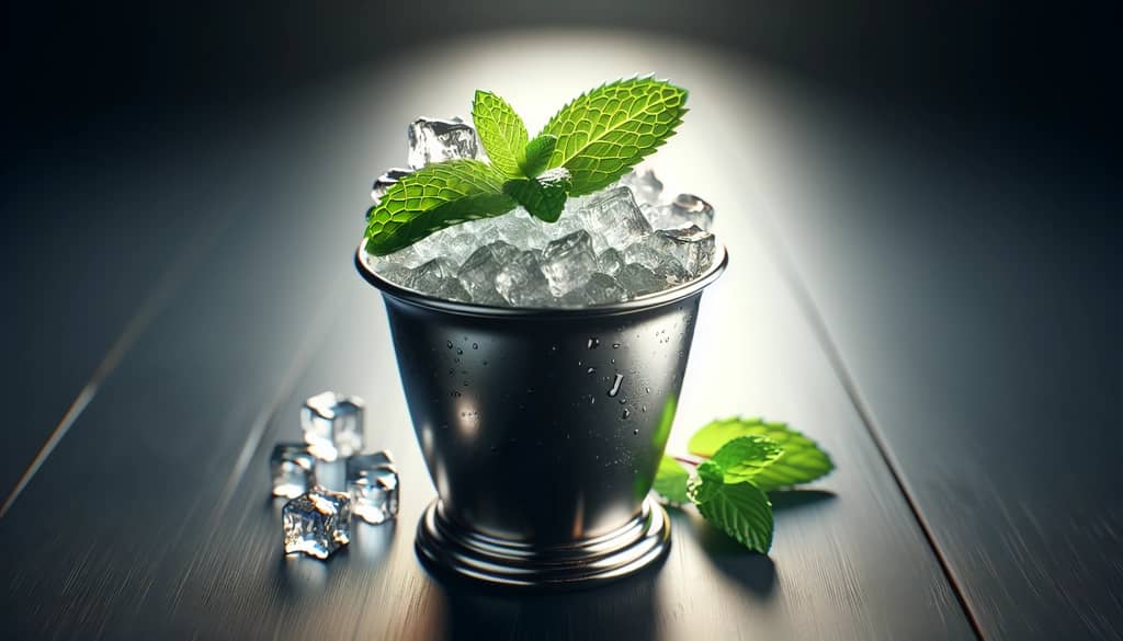 mint julep with crushed ice and mint sprig