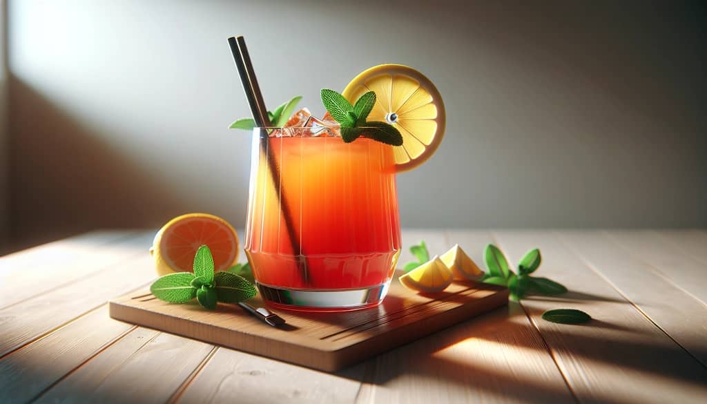 mocktail for kids with fruit and mint