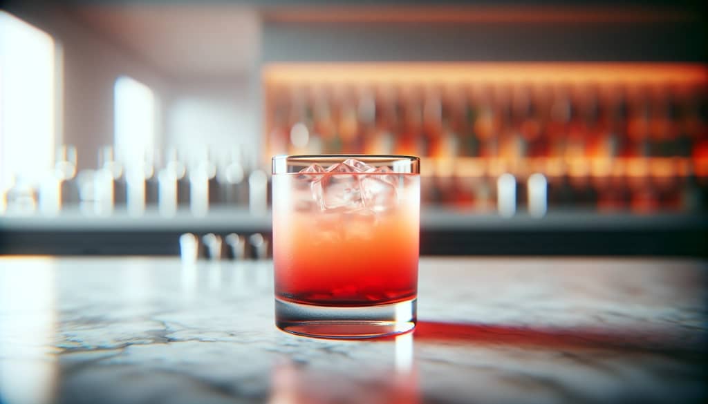 mocktail with grenadine syrup in glass
