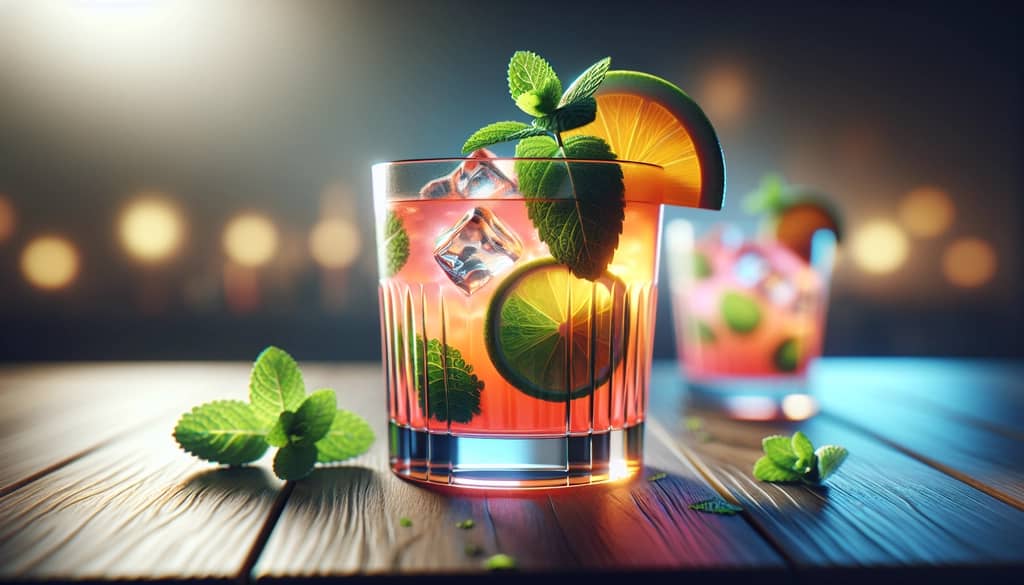 mocktail served with fresh herbs