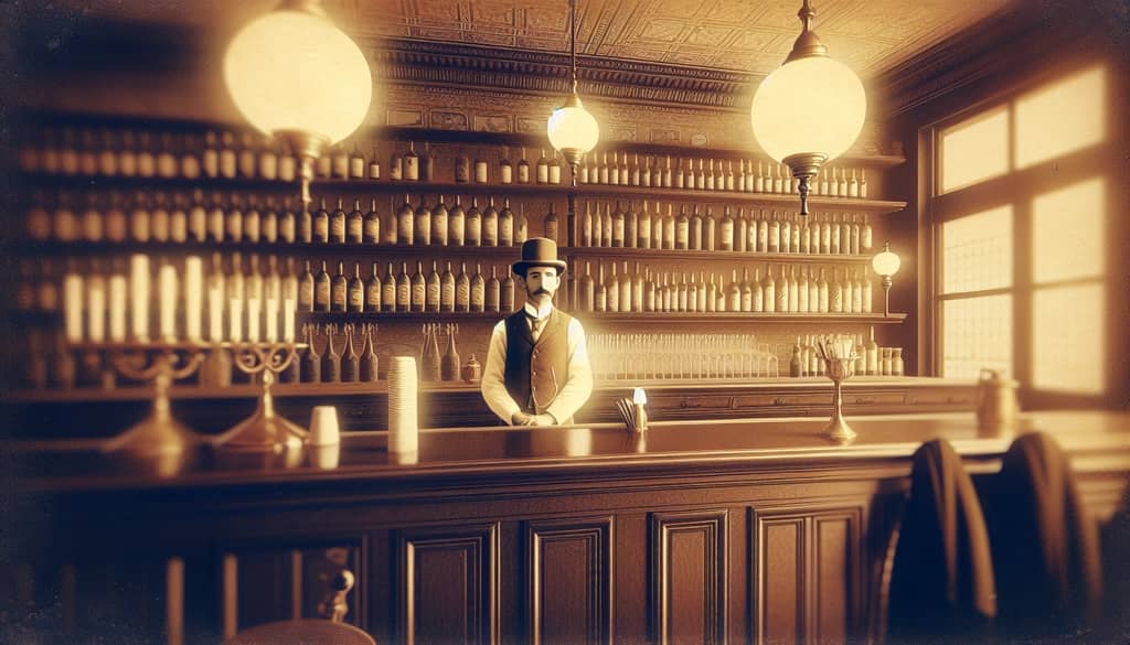 historic photo of Morris Bar Lima Peru bartenders