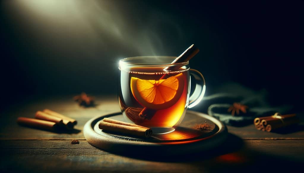 mug of mulled apple cider with spices