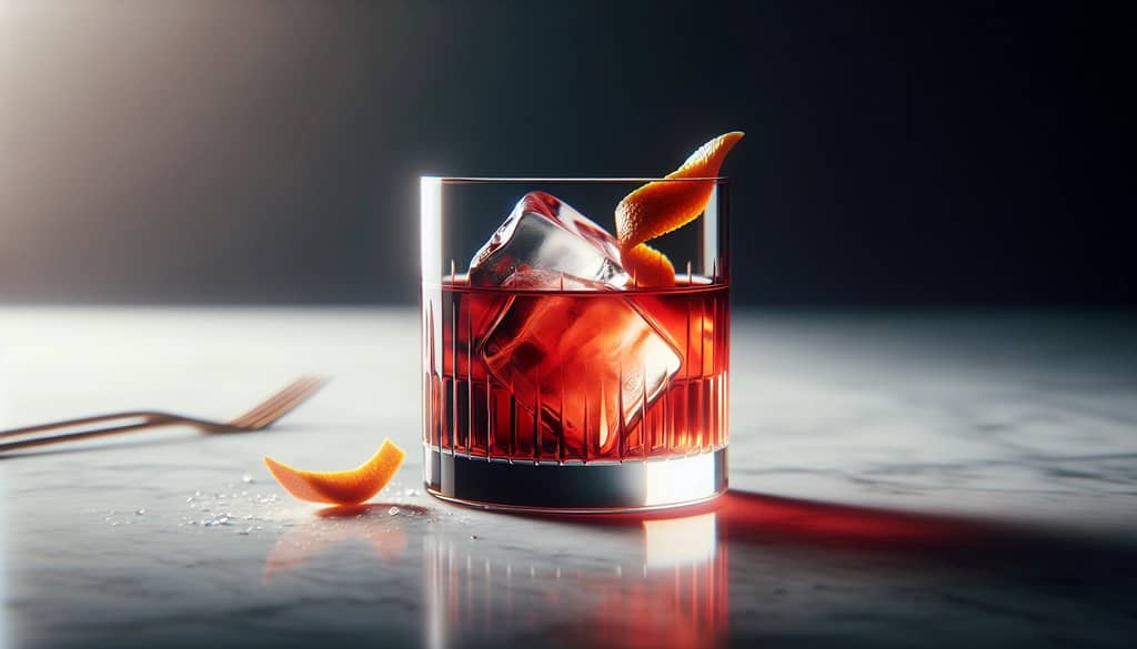 Negroni cocktail classic rock glass orange peel