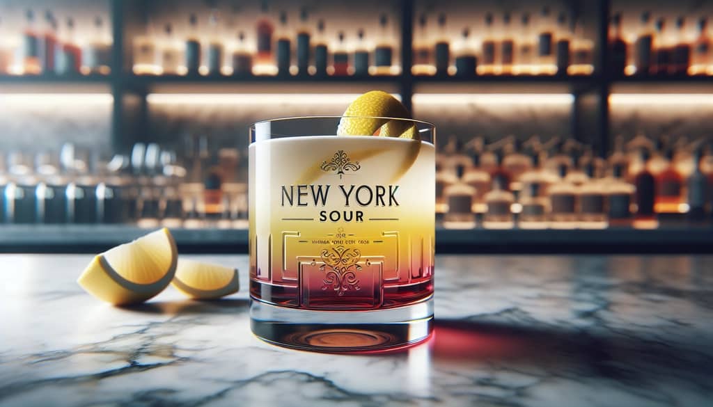 new york sour cocktail with red wine float