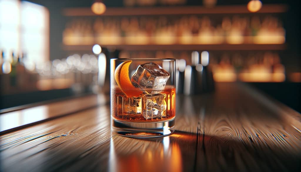 old fashioned garnished in a rocks glass
