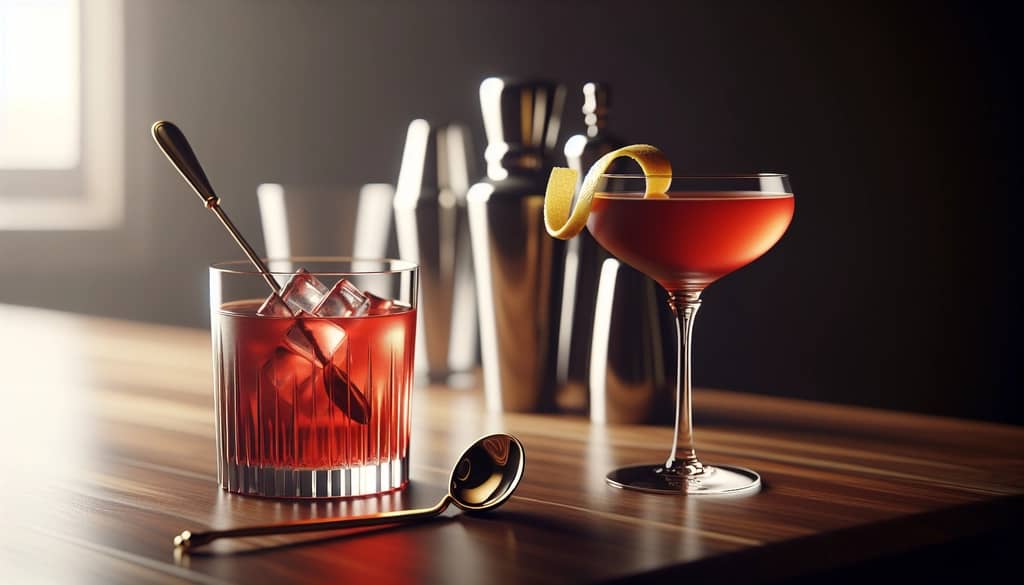 old pal drink neat in cocktail mixing glass