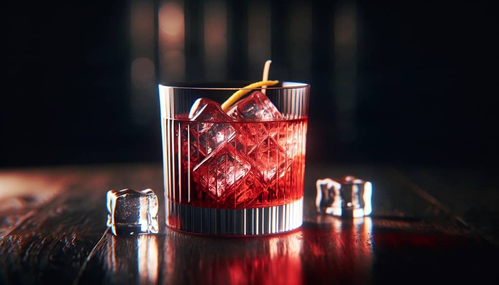 old pal drink on ice in rocks glass with lemon twist