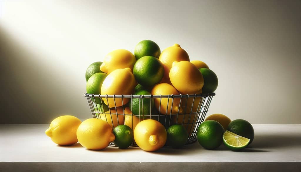 organic limes and lemons for cocktails