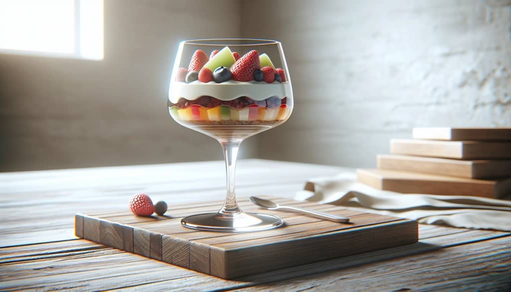 parfait dessert in coupe glass