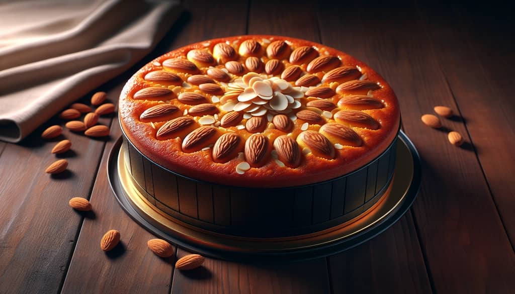 Molde de pastel de café Amaretto recién horneado