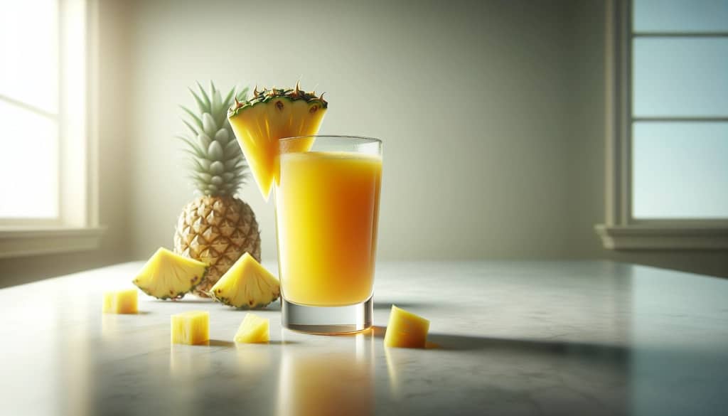vaso de jugo de piña