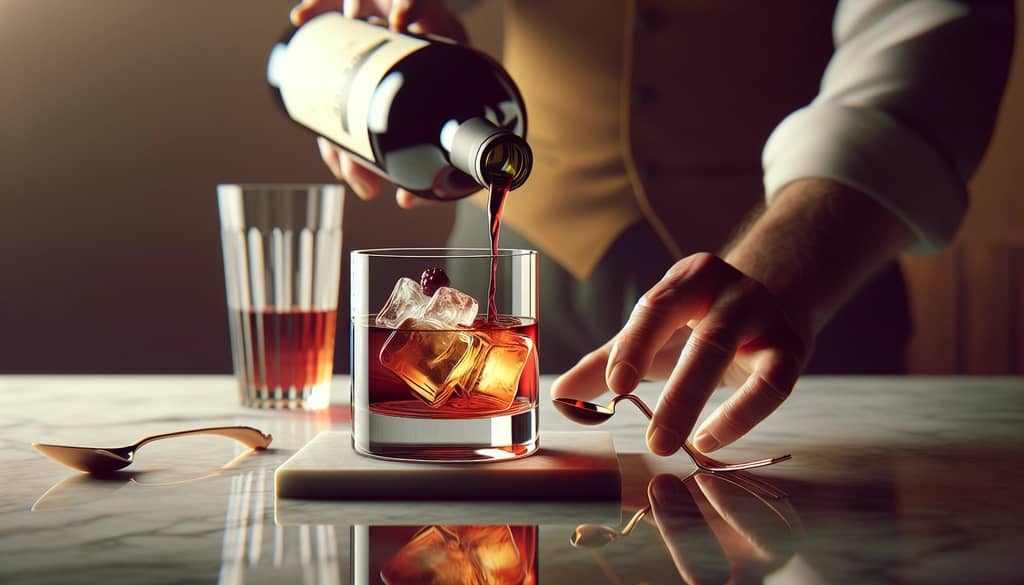 pouring red wine float on new york sour