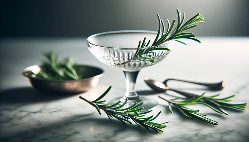 Rosemary garnish prepared for cocktail