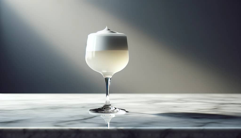 ramos gin fizz en vaso alto con tapa de espuma