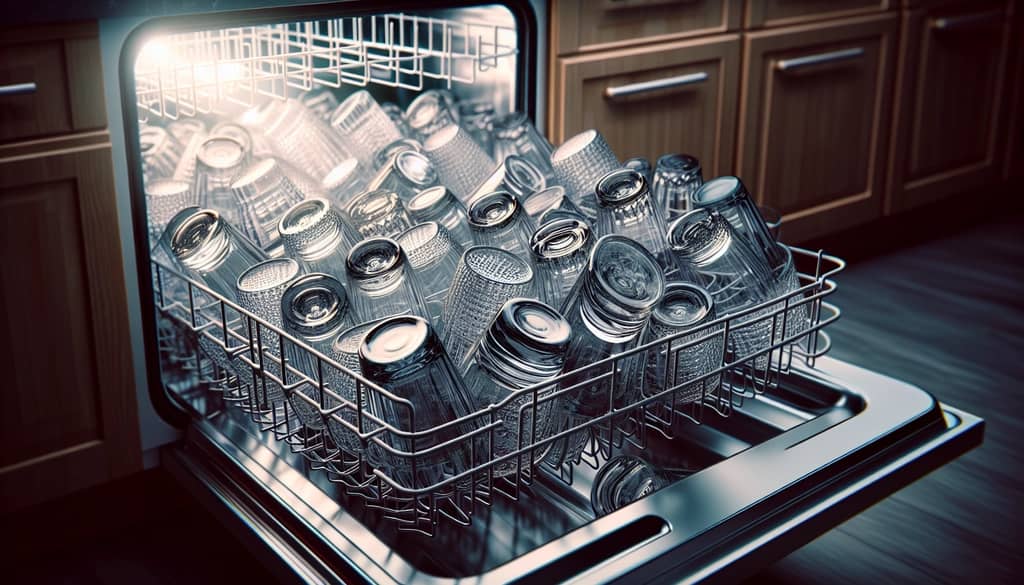 rocks glasses arranged in dishwasher on top rack