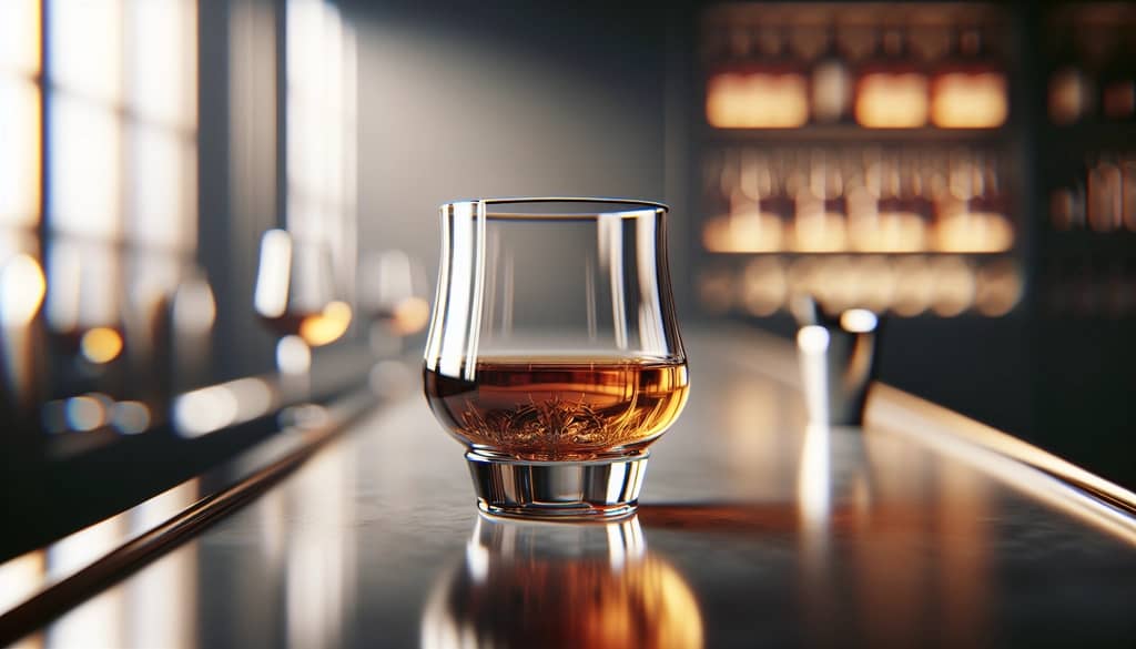 Single malt scotch with no garnish in a Glencairn glass