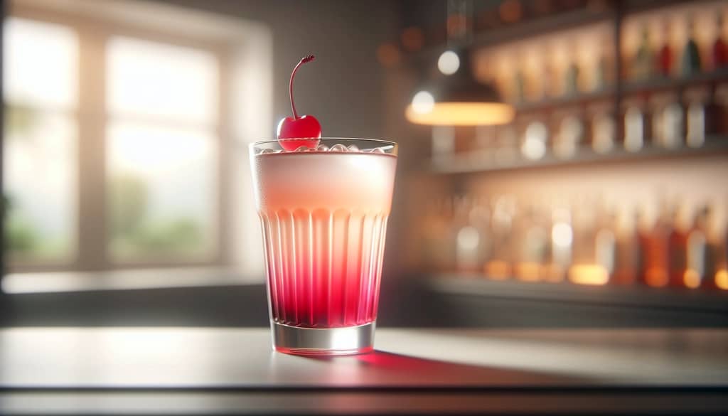 shirley temple mocktail with grenadine in a tall glass