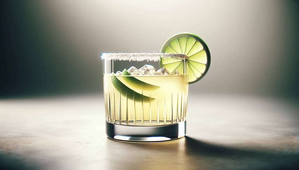 skinny margarita cocktail with lime