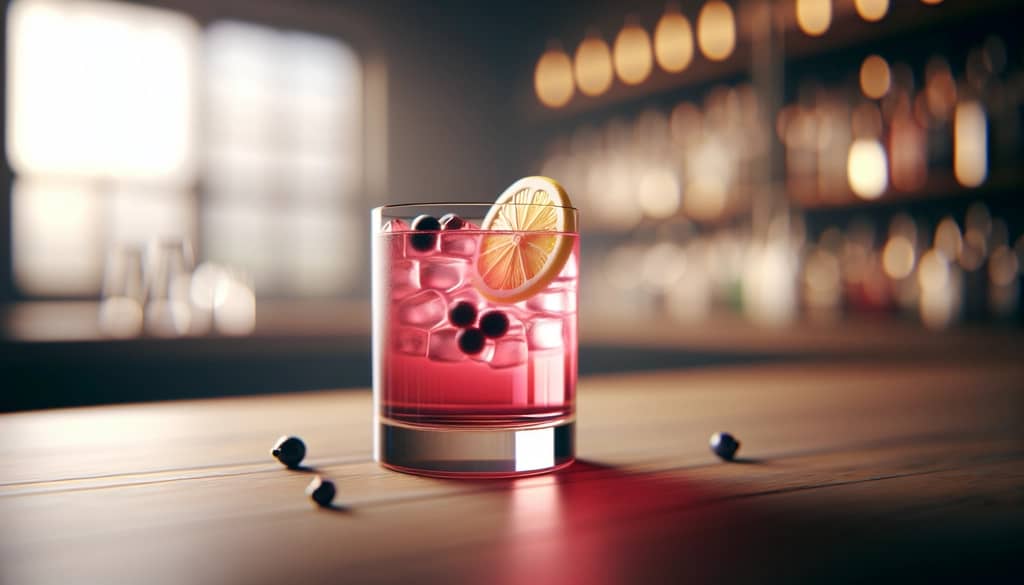 Classic Sloe Gin Fizz cocktail recipe with lemon garnish