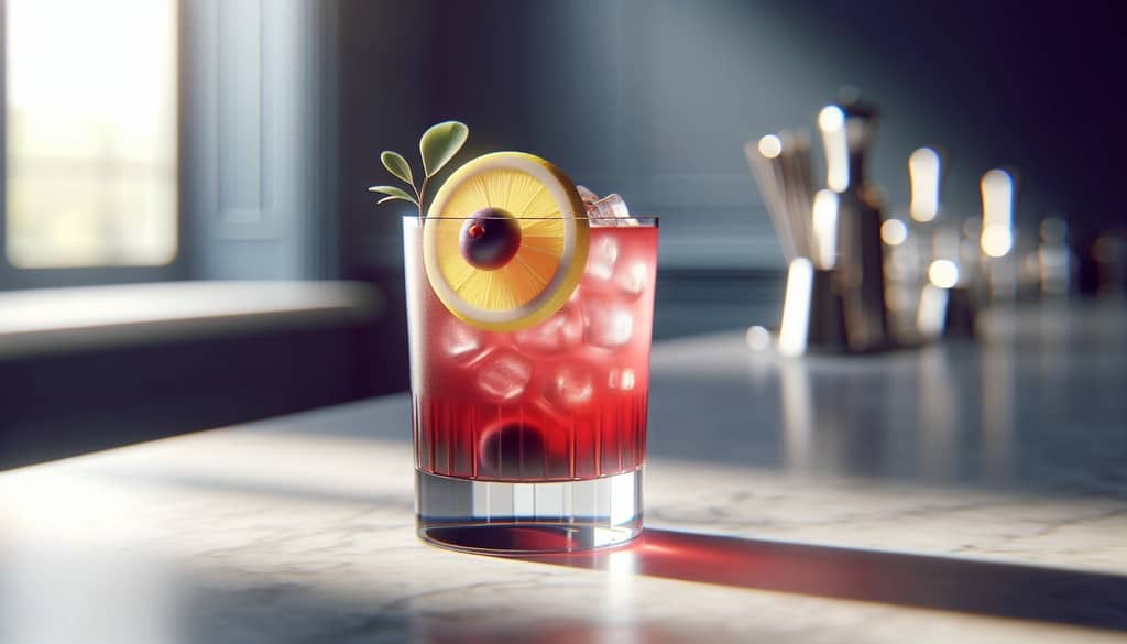 Sloe Gin Fizz Cocktail im Highball-Glas