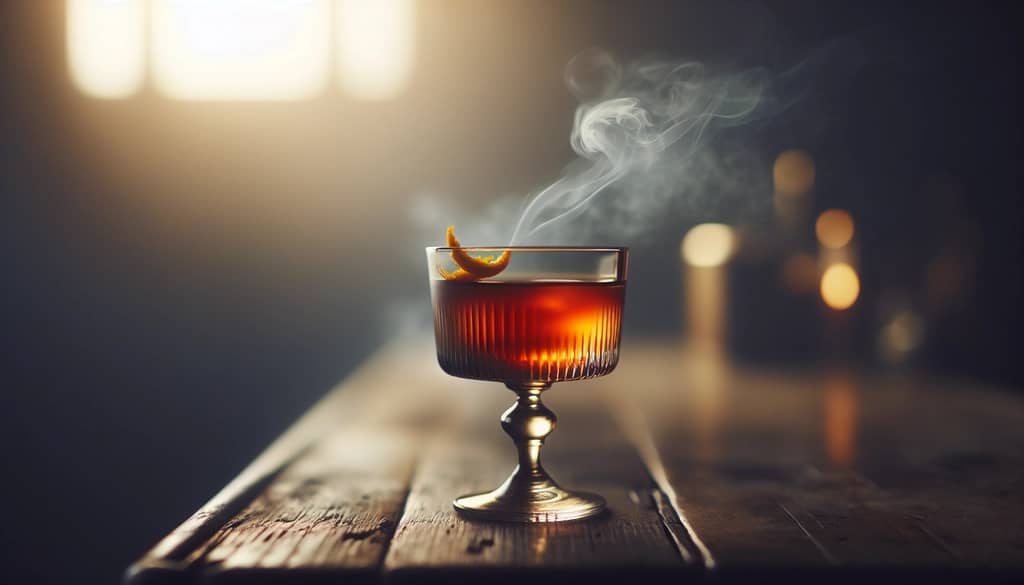 smoked cocktail in an old-fashioned glass