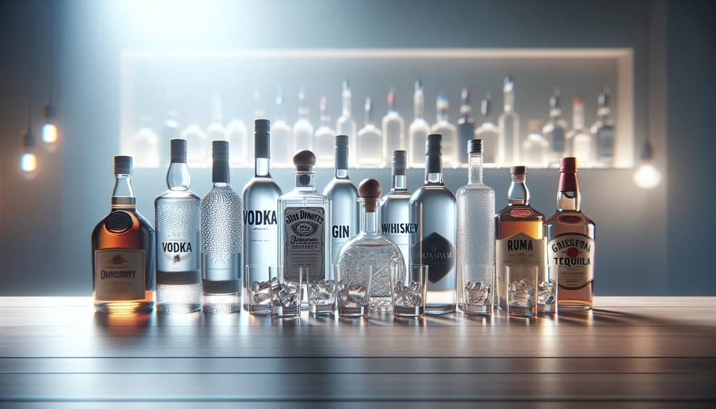 pilihan minuman beralkohol dalam botol di bar