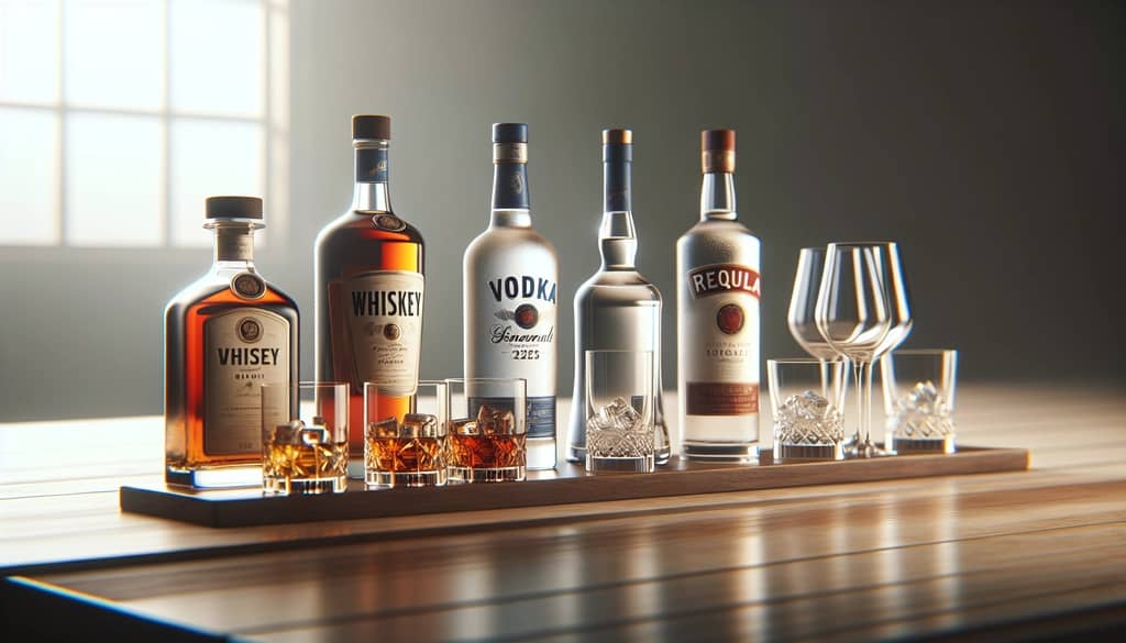 różne alkohole do linii koktajli